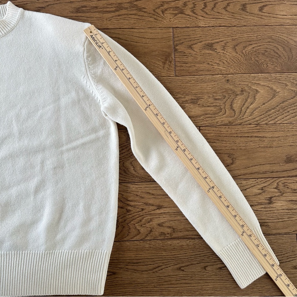 New The Frankie Shop RAFAELA PADDED KNIT SWEATER WOOL CASHMERE IVORY S - Picture 14 of 15